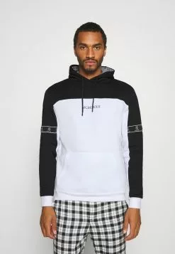 Brave Soul FULHAM - Jersey Con Capucha - Jet Black / Optic White, Hombre