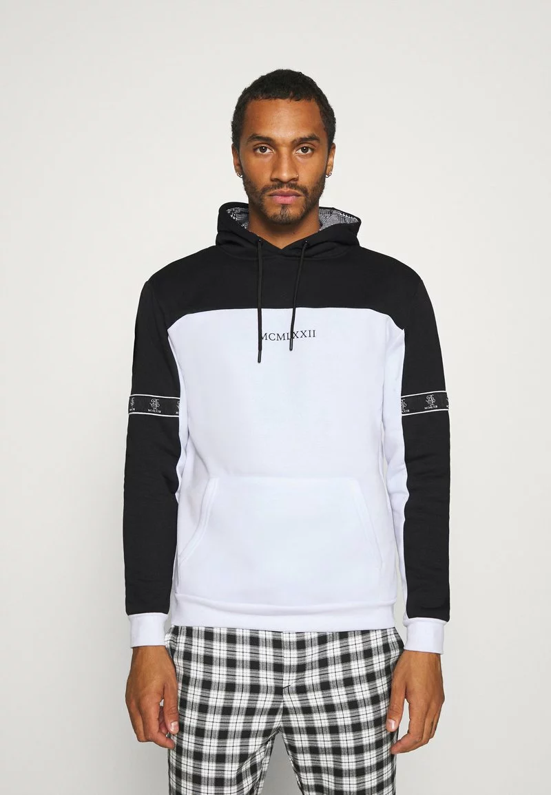 Brave Soul FULHAM - Jersey Con Capucha - Jet Black / Optic White, Hombre 1 Brave Soul FULHAM - Jersey Con Capucha - Jet Black / Optic White, Hombre