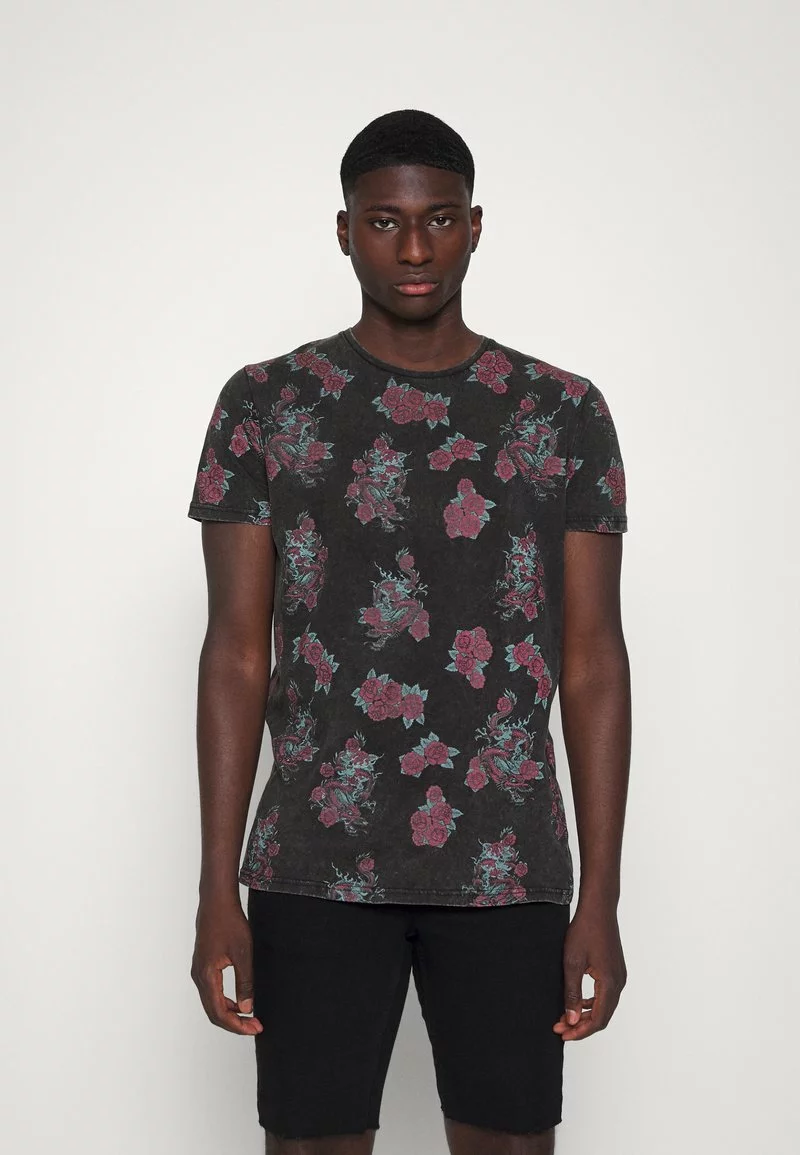 Brave Soul FALKO - Camiseta Estampada - Jet Black, Hombre 1 Brave Soul FALKO - Camiseta Estampada - Jet Black, Hombre