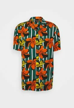 Brave Soul KAHLO - Camisa - Jade Green/jet Black/optic White, Hombre