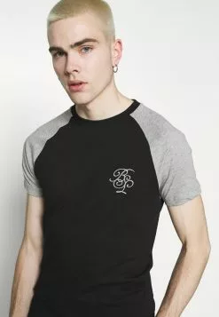 Brave Soul Camiseta Estampada - Black/ Light Grey Marl, Hombre -Brave Soul Ventas ea750228dd6e45c39c71d4dcbbdbf51b