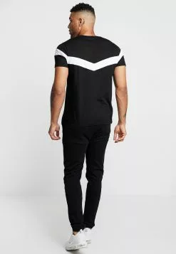 Brave Soul CHEVRON - Camiseta Estampada - Black/white, Hombre -Brave Soul Ventas ece724c5b2ed48b8b0033d8e42ccb179