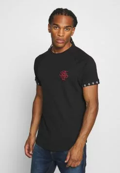 Brave Soul Camiseta Estampada - Jet Black/ Red, Hombre
