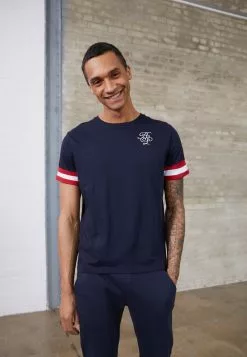 Brave Soul DRUMMOND - Camiseta Estampada - Navy/red/white, Hombre