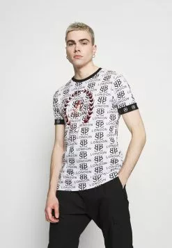 Brave Soul Camiseta Estampada - Optic White/black/red, Hombre