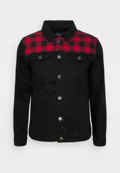 Brave Soul LUCAS - Chaqueta Vaquera - Black/red, Hombre