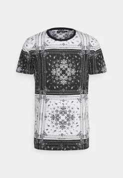 Brave Soul RUTLAND - Camiseta Estampada - Black/white, Hombre -Brave Soul Ventas f385b248d25b42198ad0487da80d475d