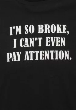 Brave Soul BROKE - Camiseta Estampada - Jet Black, Hombre -Brave Soul Ventas f71aedc14adf4ef4844e4857b90392d5