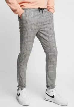 Brave Soul COLTON - Pantalones - Black/brown, Hombre