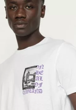 Brave Soul TOWER - Camiseta Estampada - Optic White/multicolour, Hombre -Brave Soul Ventas fcd189fe075540d4aa01f1068c30c585