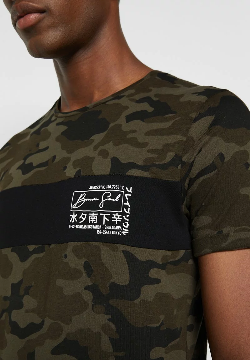 Brave Soul YOSHI - Camiseta Estampada - Khaki Camo/jet Black/optic White, Hombre 7 Brave Soul YOSHI - Camiseta Estampada - Khaki Camo/jet Black/optic White, Hombre - Imagen 7